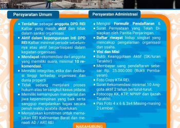 Tim Seleksi DPD REI Kalbar Buka Pendaftaran Calon Ketua 2025–2028, Ini Syarat nya!