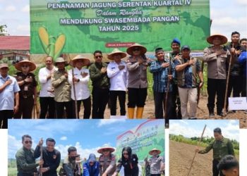 Ketua DPW Kalbar Fast Respon Indonesia Center (FRIC) Counter POLRI Hadiri Penanaman Jagung Serentak Kuartal IV di Lahan Polres Melawi