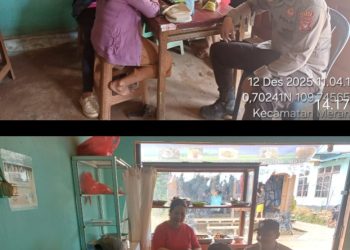 Wujud Pelayanan Humanis, Patroli Siang Polsek Meranti Sertai Penyampaian Himbauan