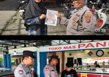 Humanis dan Penuh Keakraban, Personel Pos Pelayanan Ops Lilin Kapuas Polres Melawi Sosialisasikan Kamtibmas Jelang Nataru