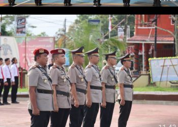 Kapolres Melawi Pimpin Sertijab Kasat Lantas, Kapolsek dan Kasat Reskrim