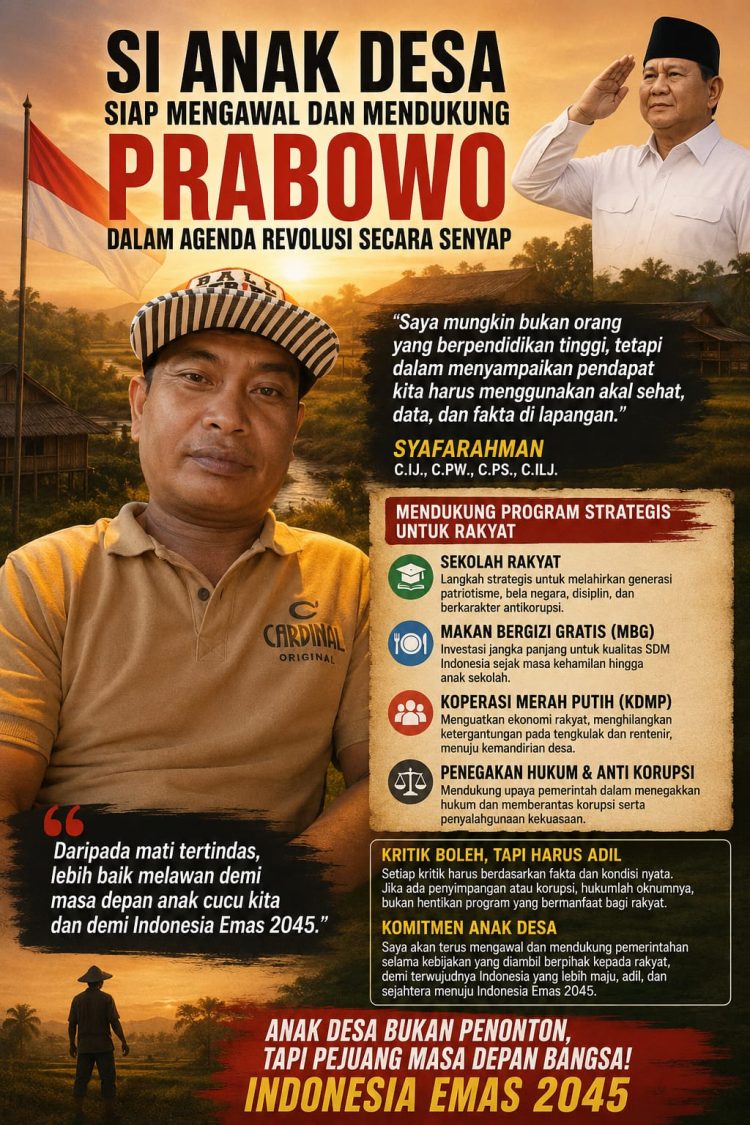 Si Anak Desa Siap Mengawal dan Mendukung Prabowo dalam Agenda Revolusi Secara Senyap