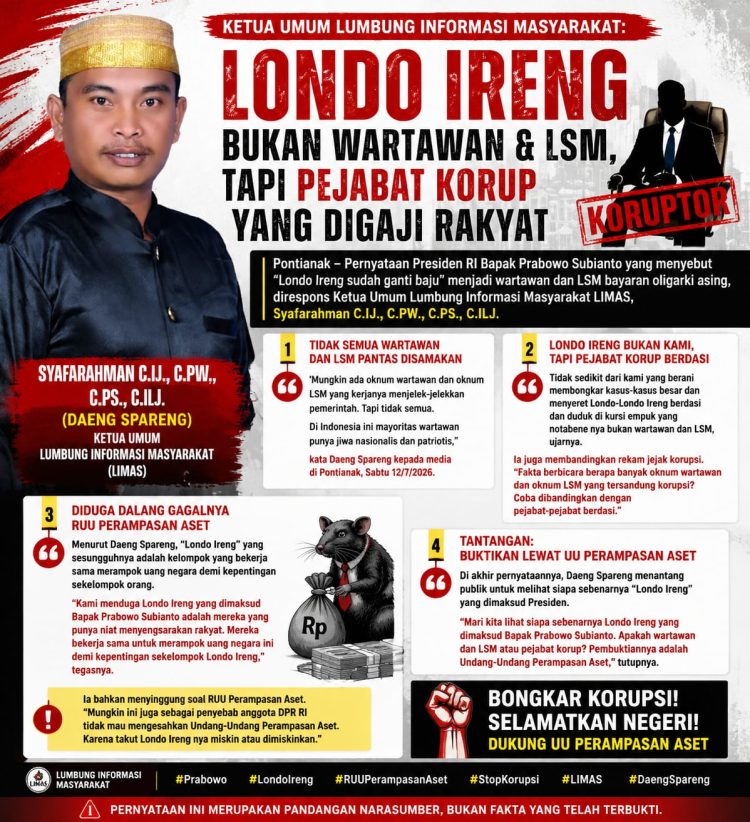 KETUA UMUM LUMBUNG INFORMASI MASYARAKAT: LONDO IRENG BUKAN WARTAWAN & LSM, TAPI PEJABAT KORUP YANG DIGAJI RAKYAT
