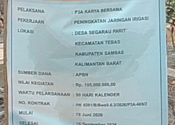 Sekdes Jadi Ketua Kelompok P3A, Kegiatan Irigasi Segarau Parit Disorot: Anggaran Rp195 Juta Jadi Sorotan