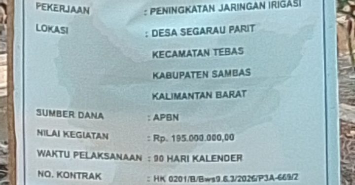 Sekdes Jadi Ketua Kelompok P3A, Kegiatan Irigasi Segarau Parit Disorot: Anggaran Rp195 Juta Jadi Sorotan